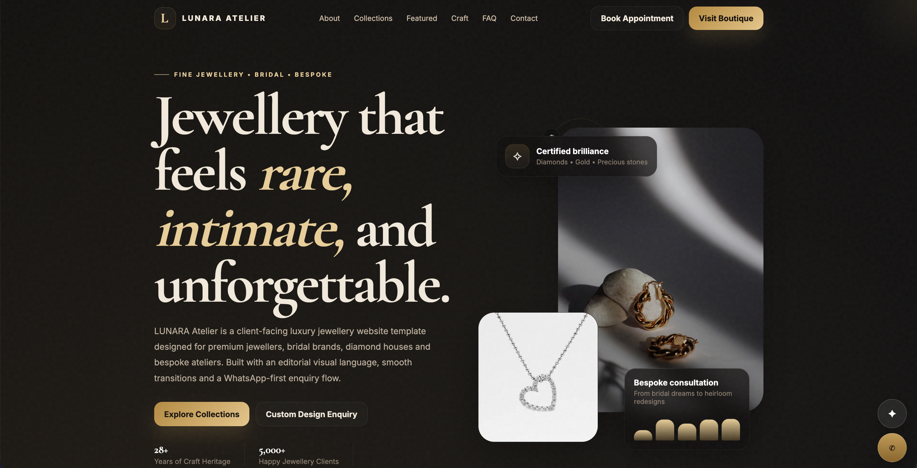LUNARA Atelier jewellery template preview